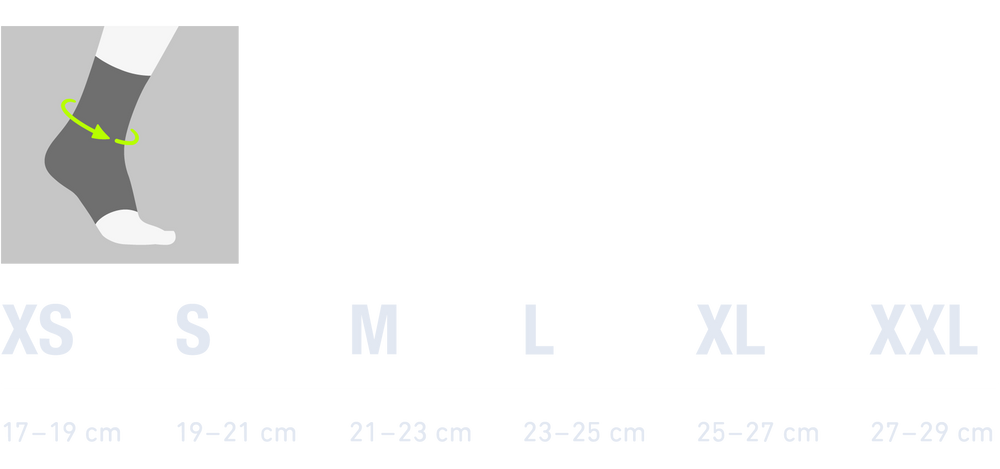 Sports Ankle Support size chart