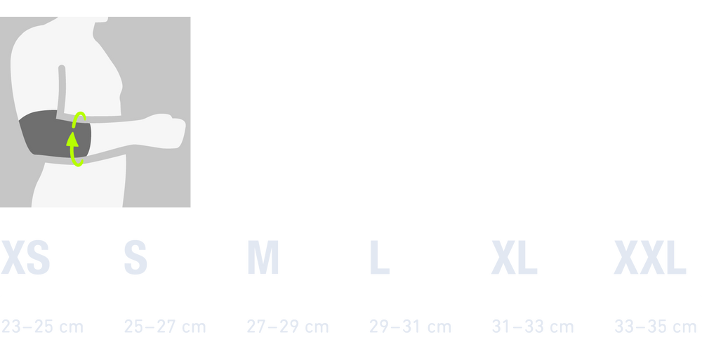 Sports Elbow Support size chart