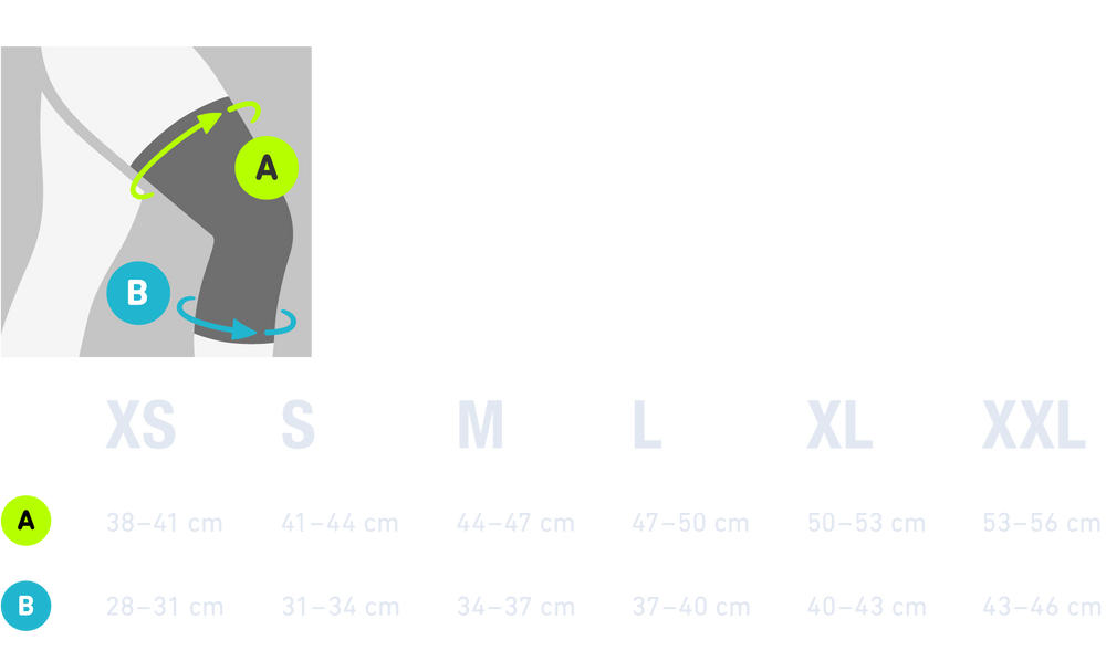 Sports Knee Support NBA size chart