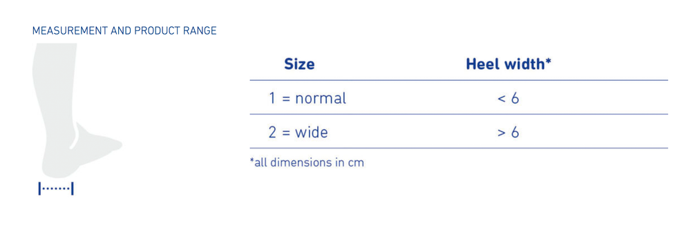 MalleoLoc Ankle Brace size chart