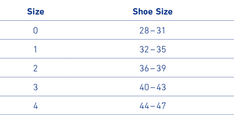 ViscoHeel K size chart